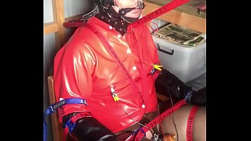 Rubber lover secured to t. chair for 8hrs